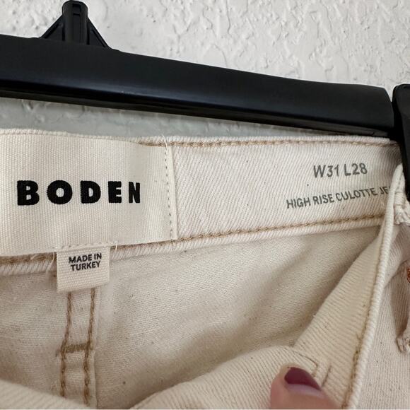 NWT Boden High Rise Culotte Jean Cream 31 x 28 - Picture 4 of 8